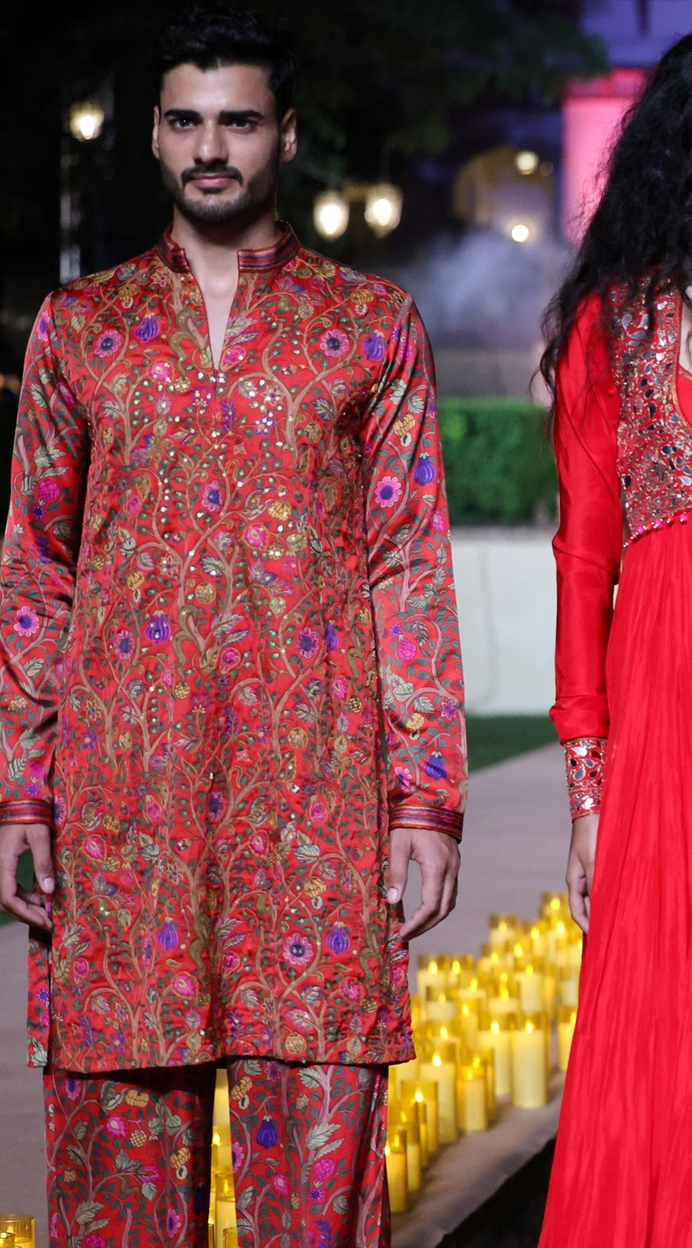 Amer Printed Surkh Laal Heavy Kurta Set