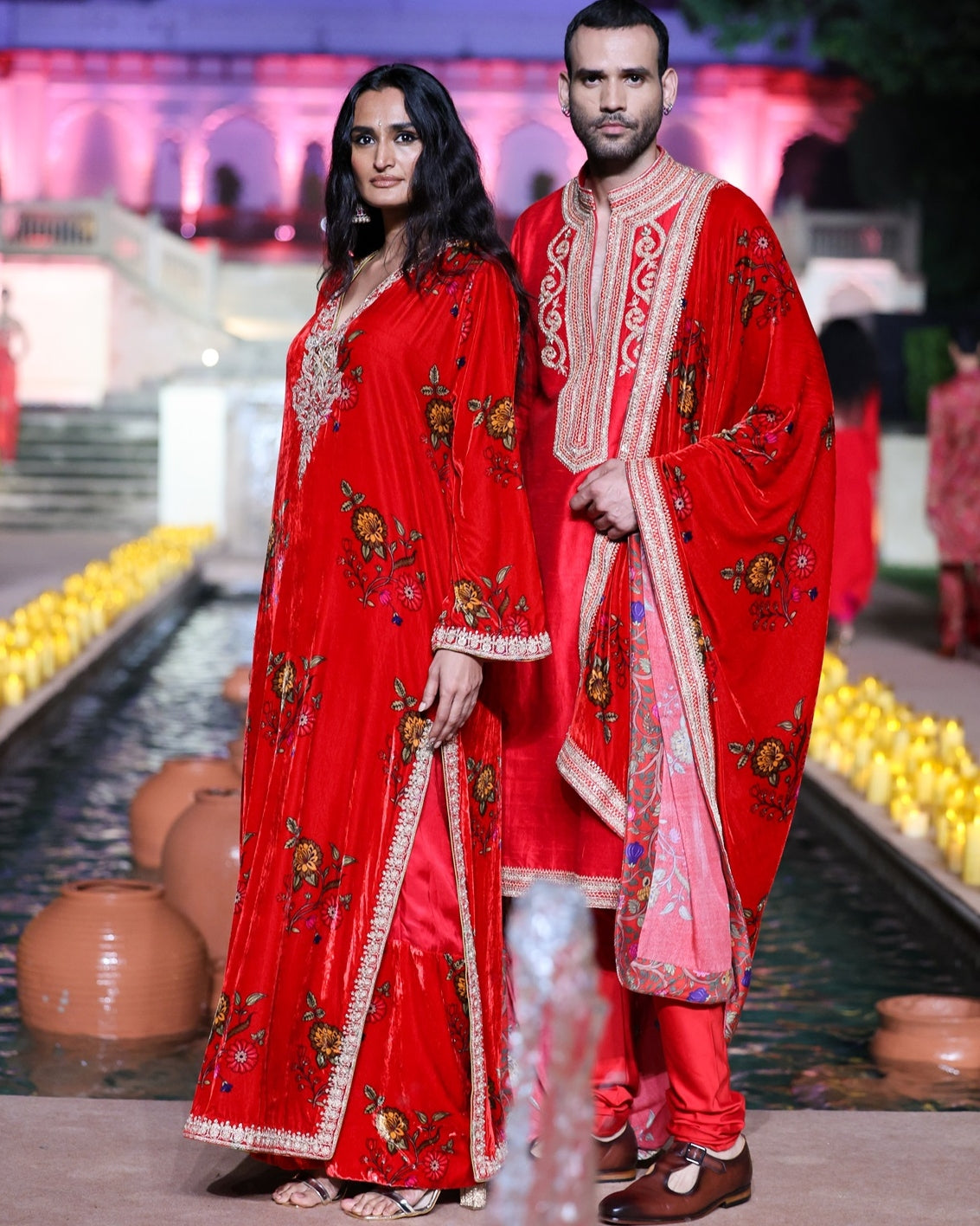 Amer Printed Surkh Laal Dushala Kurta Set