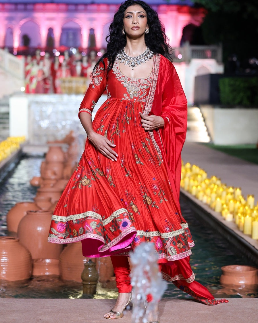 Surkh Laal Anarkali Set