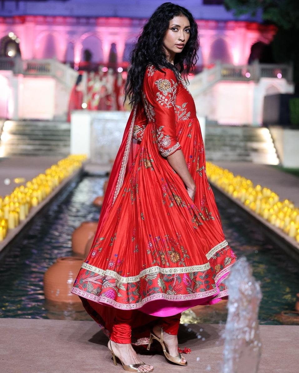 Surkh Laal Anarkali Set