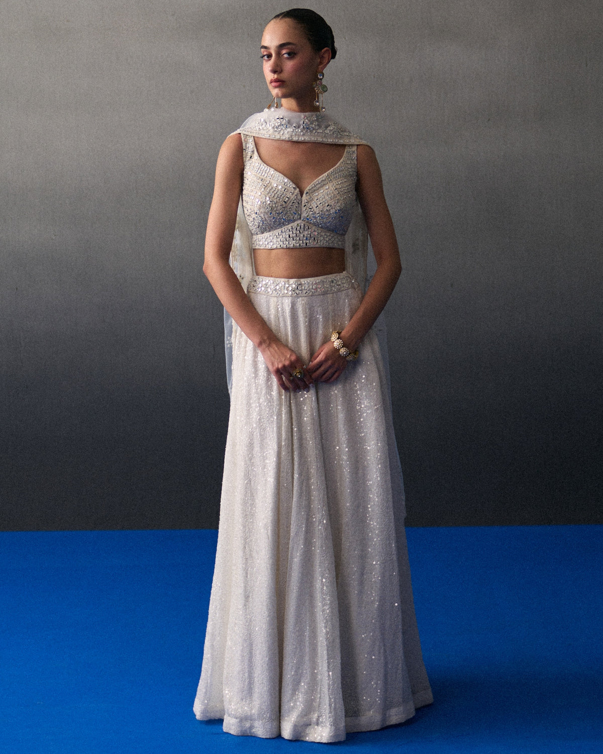 White Festive Lehenga Set