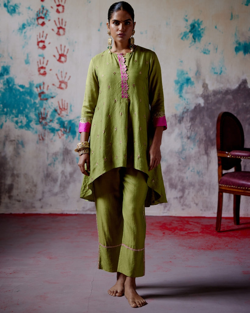 Olive Brocade Co-Ord Set