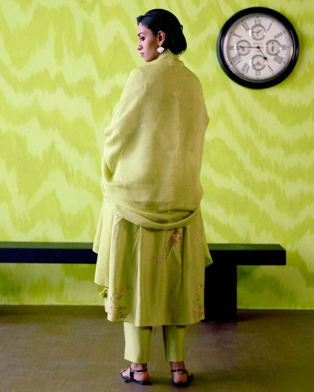 Green Apple Kallidar Angrakha Set