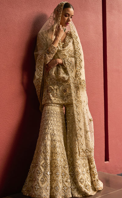 Ivory Gharara Set