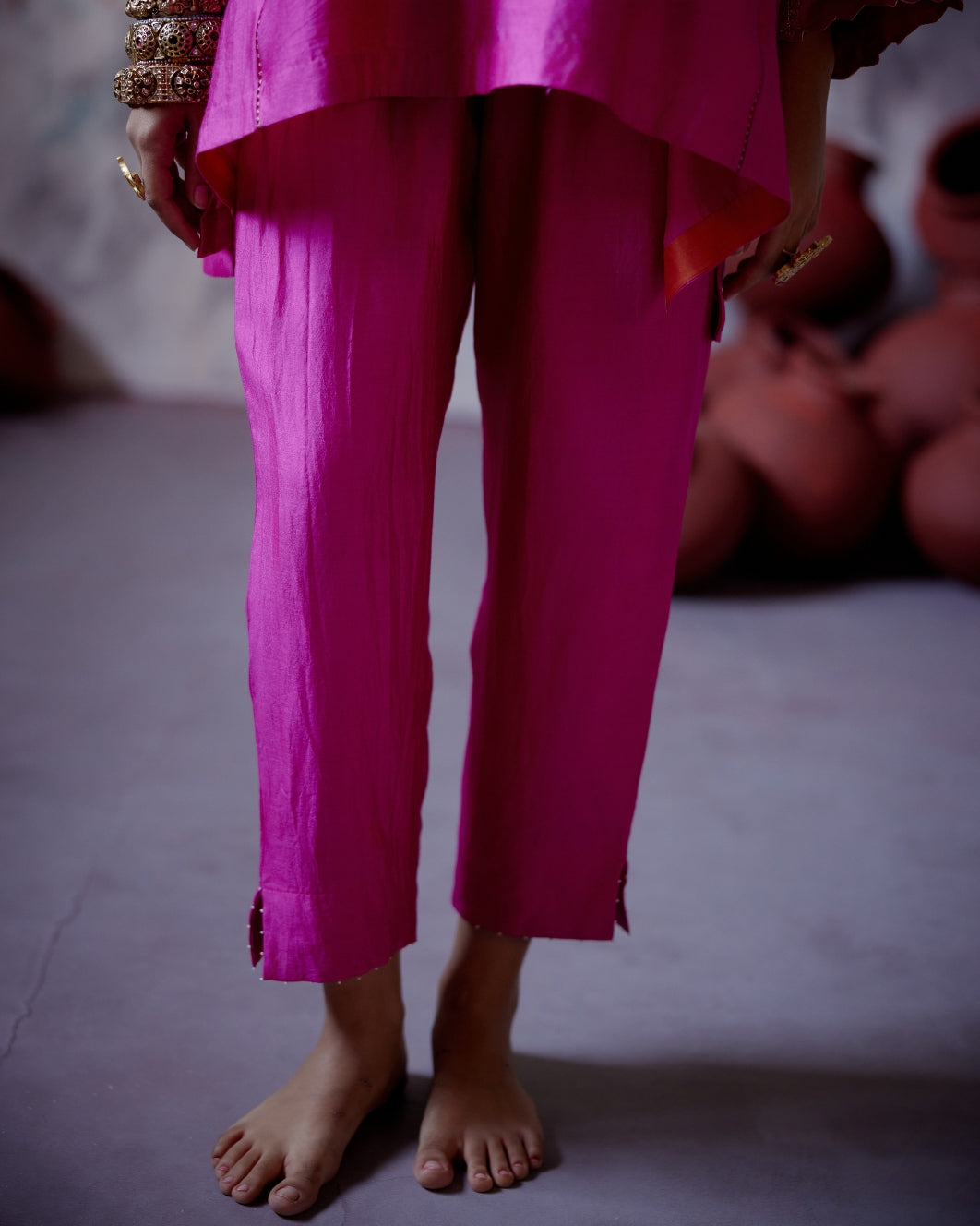 Fuchsia Pink Kaftan Style Co-Ord Set