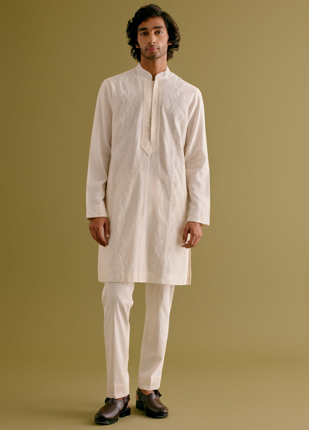 Ivory Dori Embroidered Kurta Set