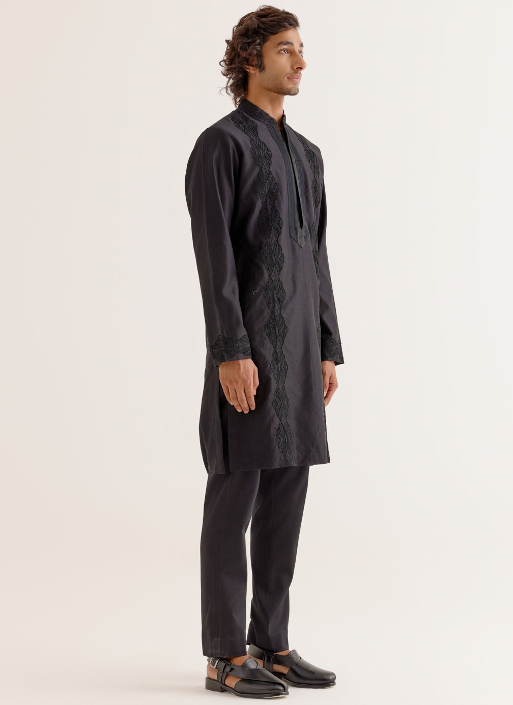 Black Dori Embroidered Kurta Set