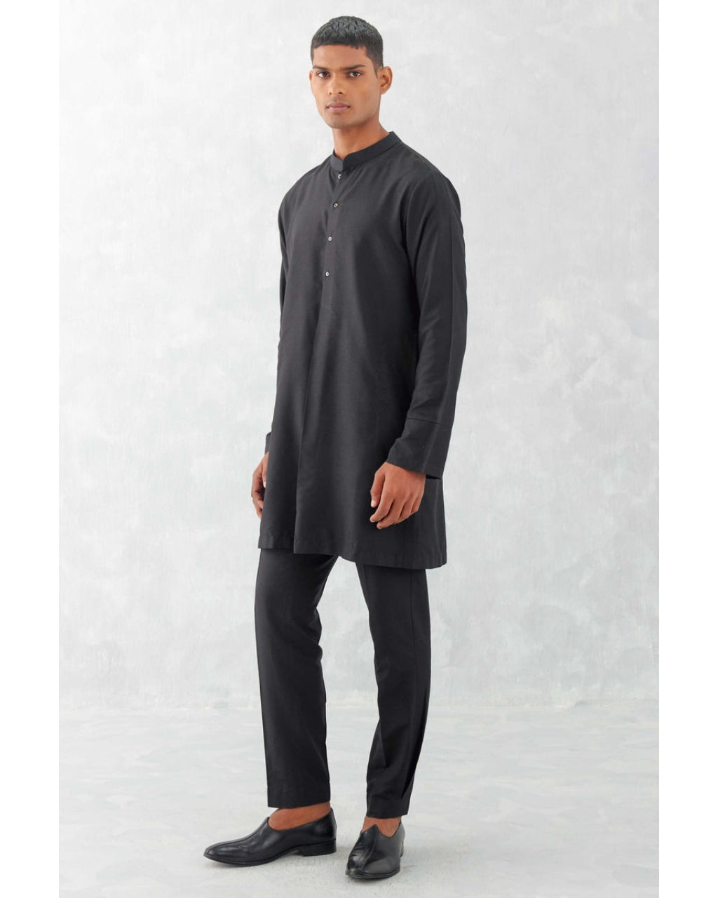 Black Kurta With Bundi Set