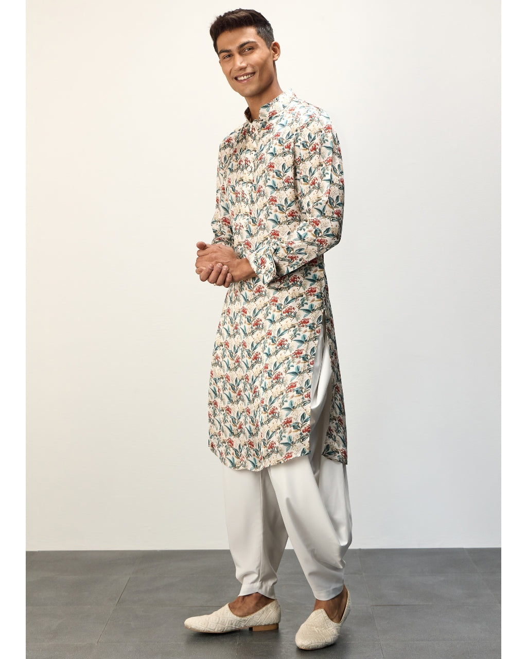 Scarlet Sage Ivory Printed Kurta Set