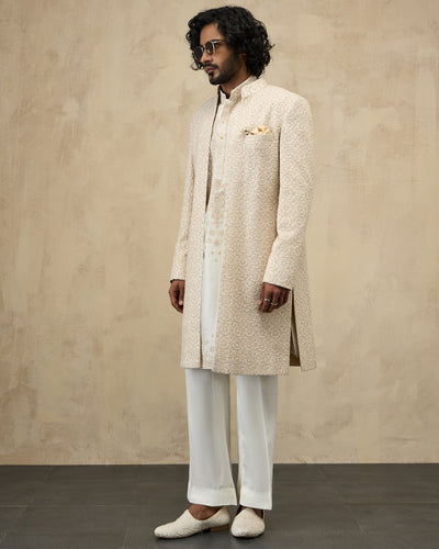 Off White Double Shaded Kurta Set