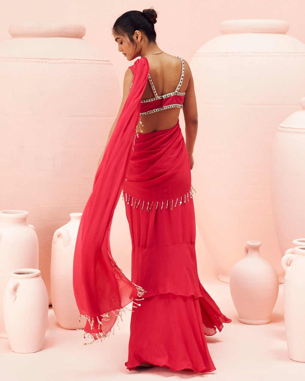 Fuchsia Retro Sari