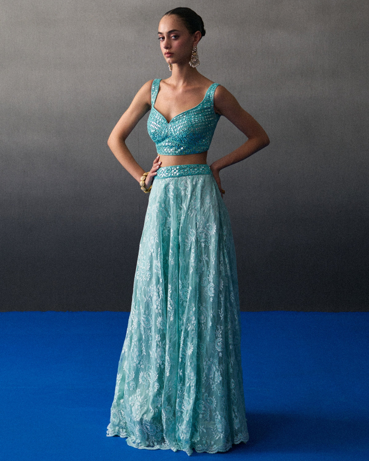 Mint Green Festive Lehenga Set