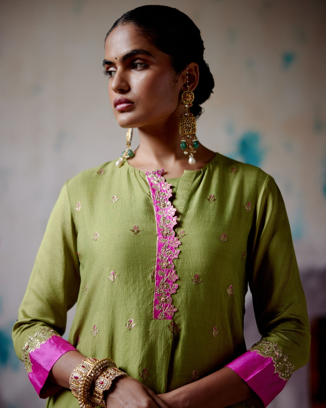 Olive Brocade Co-Ord Set