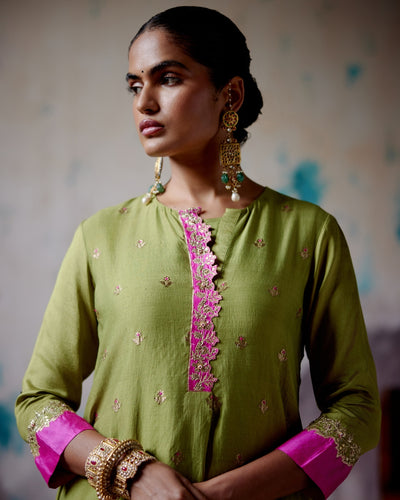 Olive Brocade Co-Ord Set