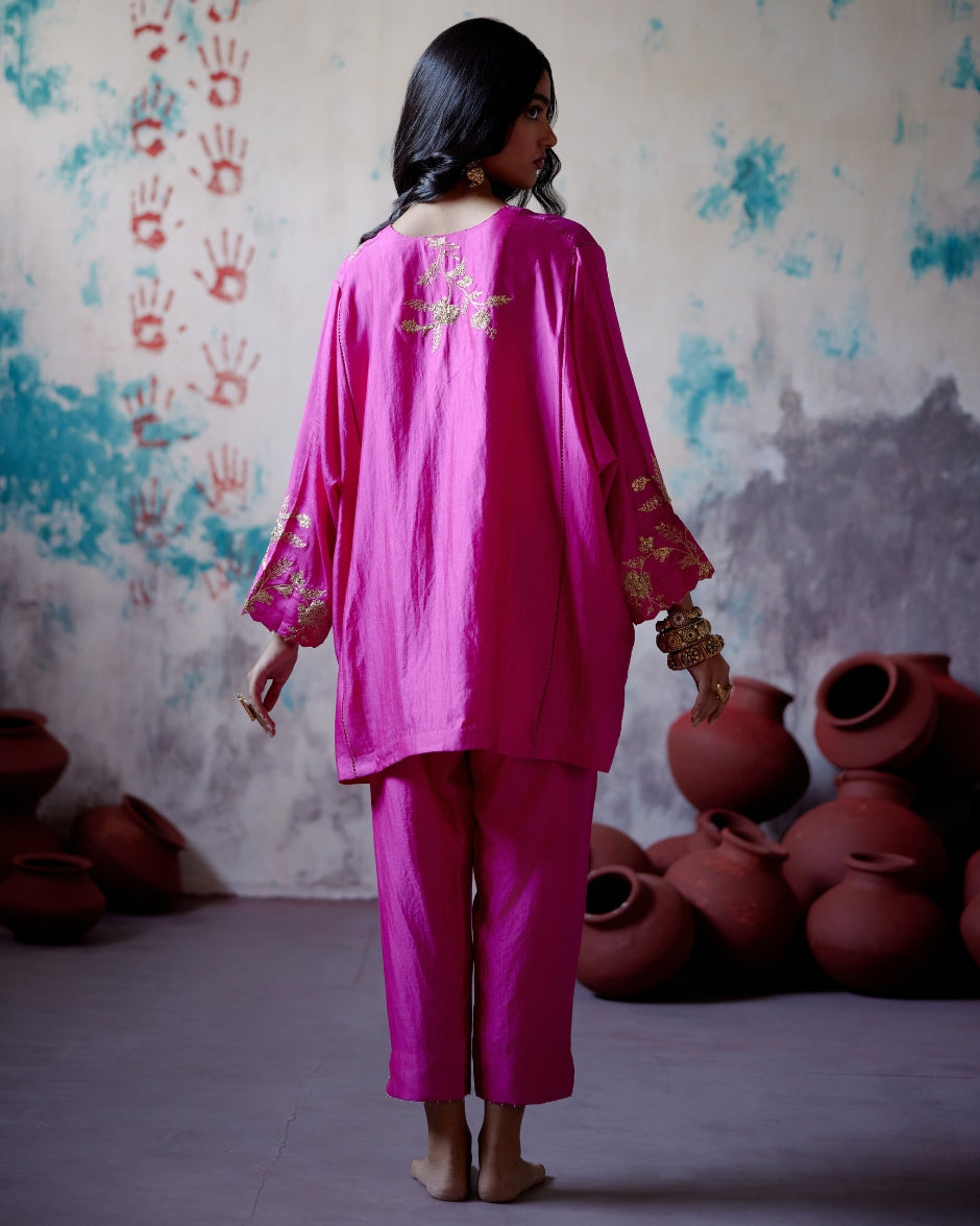 Fuchsia Pink Kaftan Style Co-Ord Set