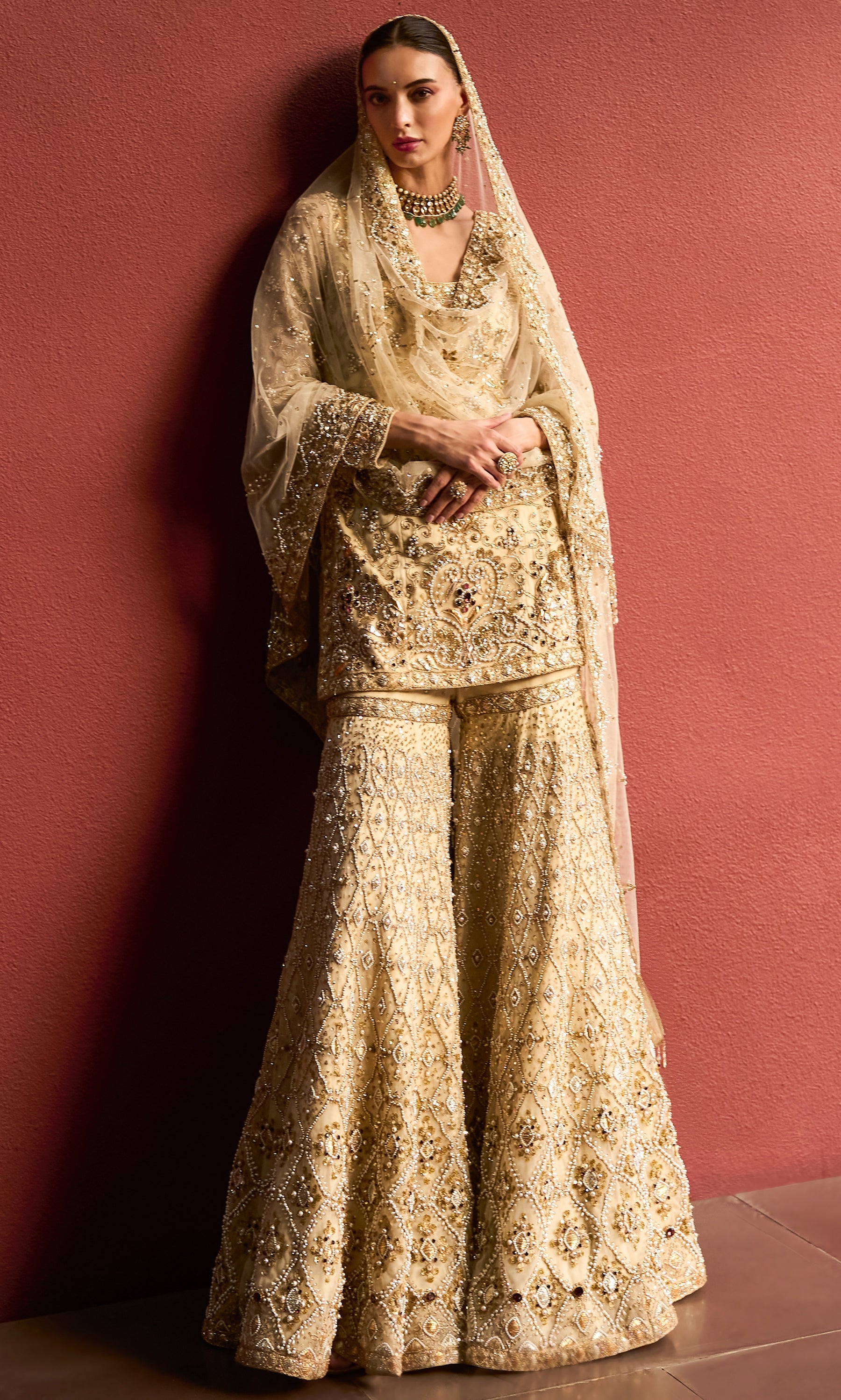 Ivory Gharara Set