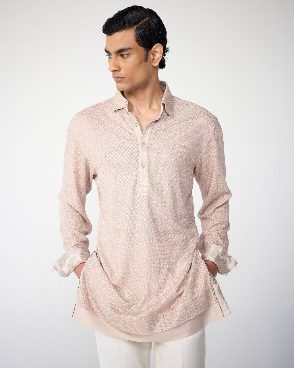Square Henley Kurta Set