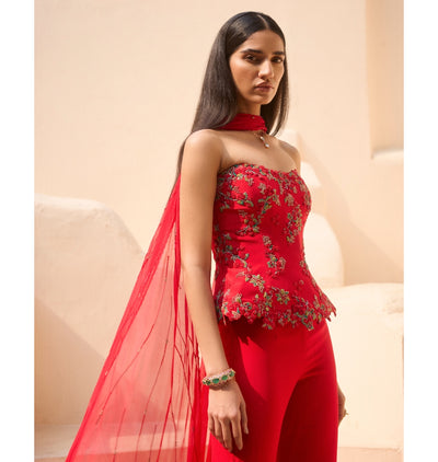 Scarlet Ember Corset & Pant Set