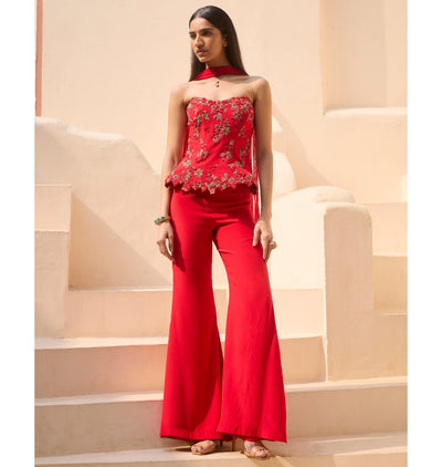 Scarlet Ember Corset & Pant Set