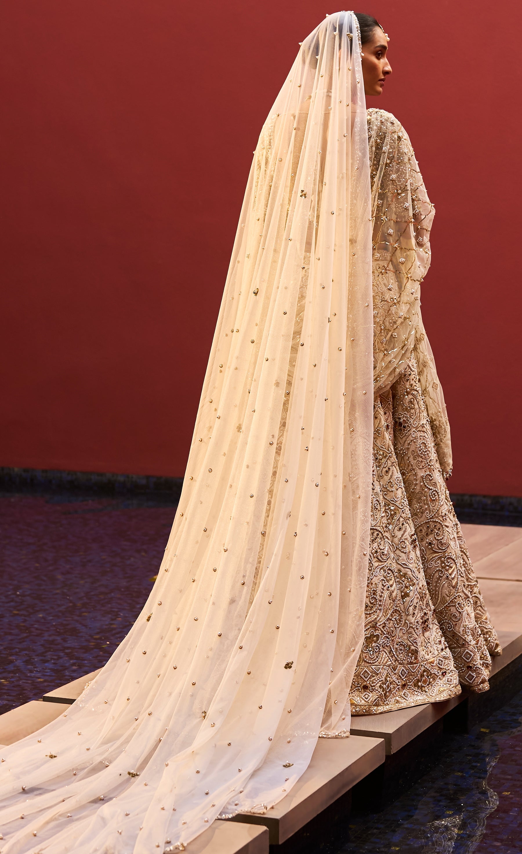 Ivory Regal Jeweled Lehenga Set