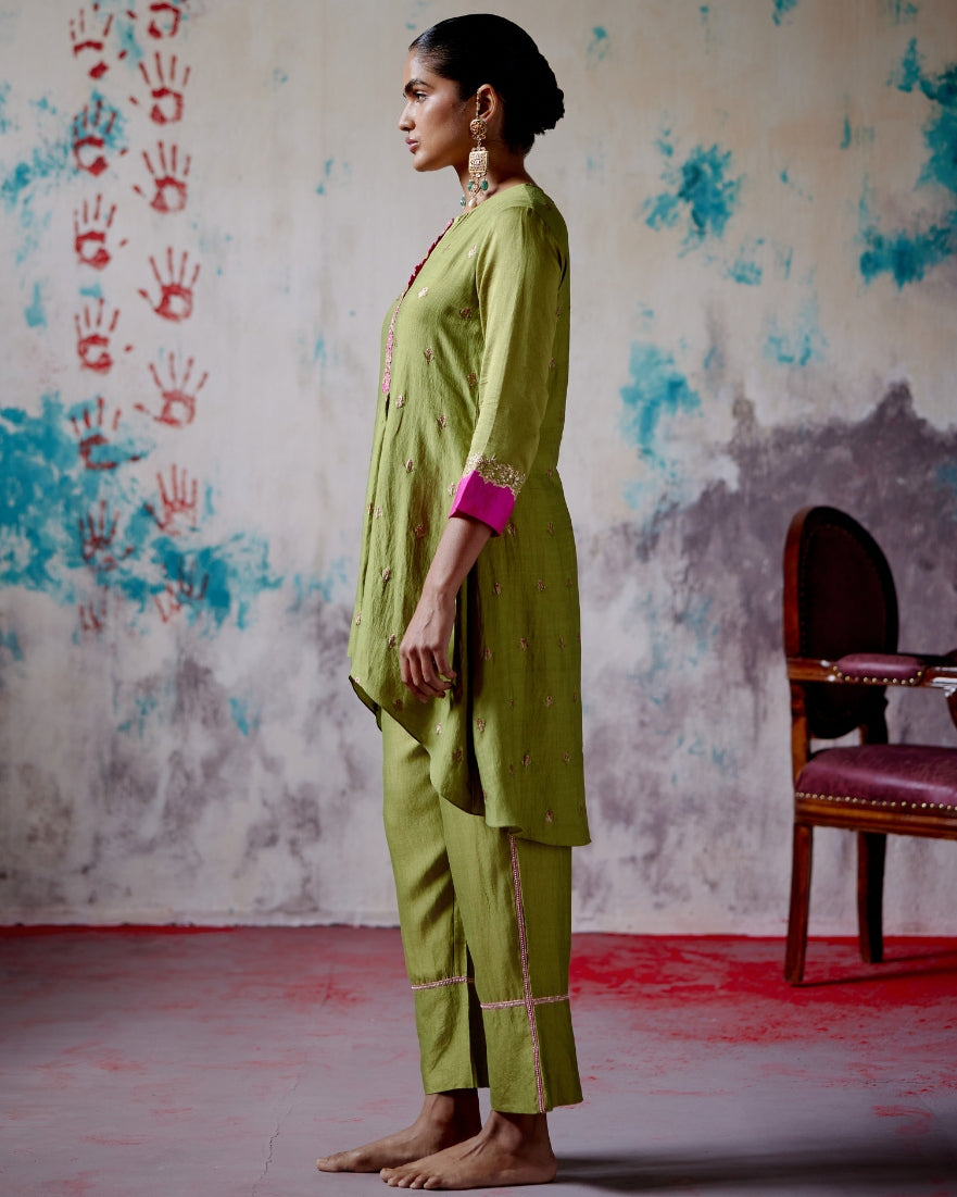 Olive Brocade Co-Ord Set