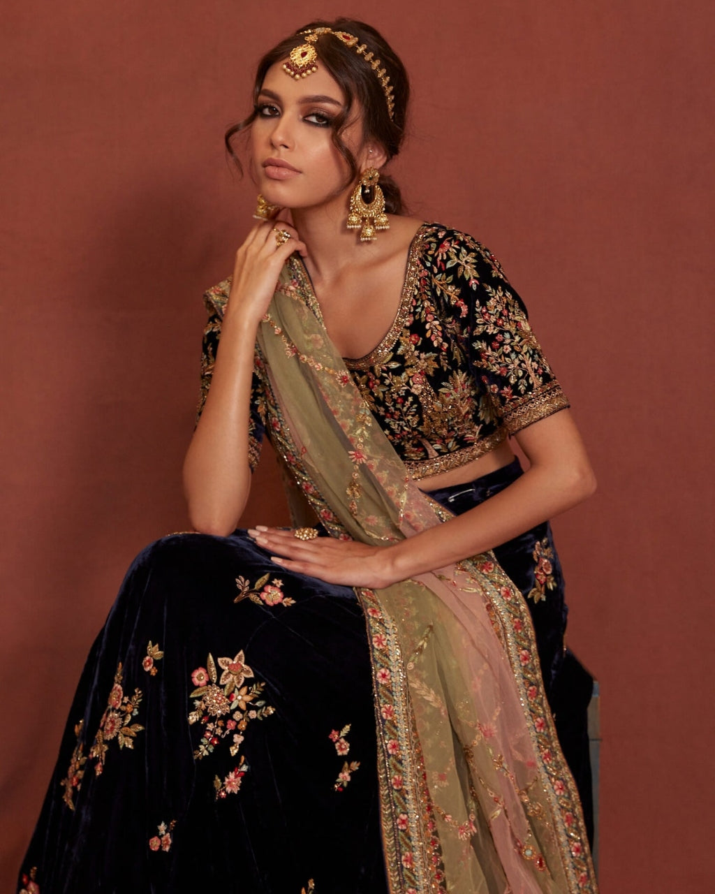 Eleanor Blouse, Lehenga & Dupatta Set