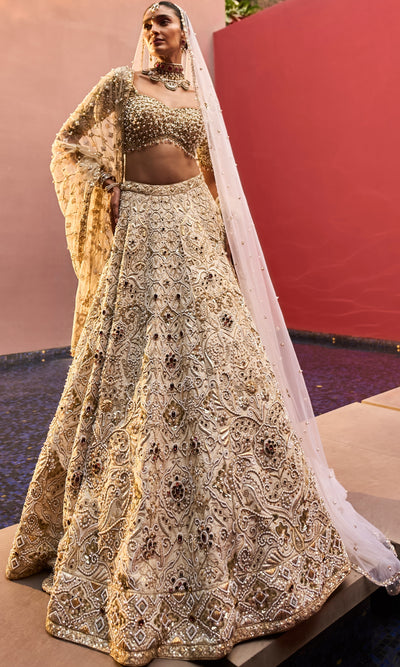Ivory Regal Jeweled Lehenga Set