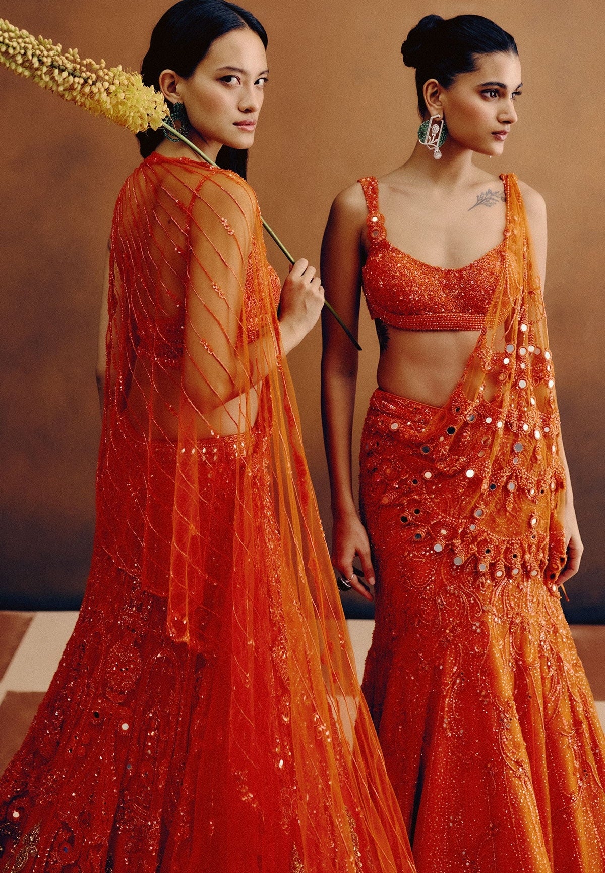 Molten Sunset Drape Sari
