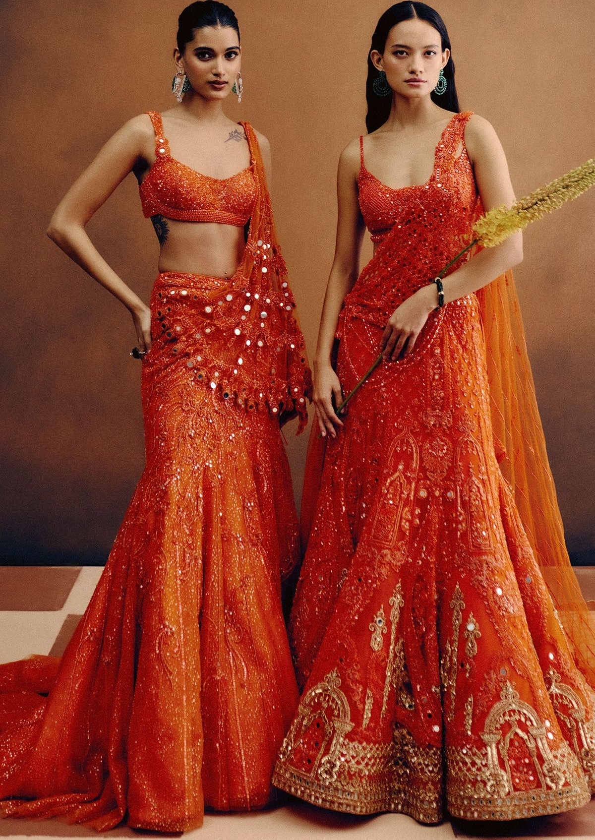 Molten Sunset Drape Sari