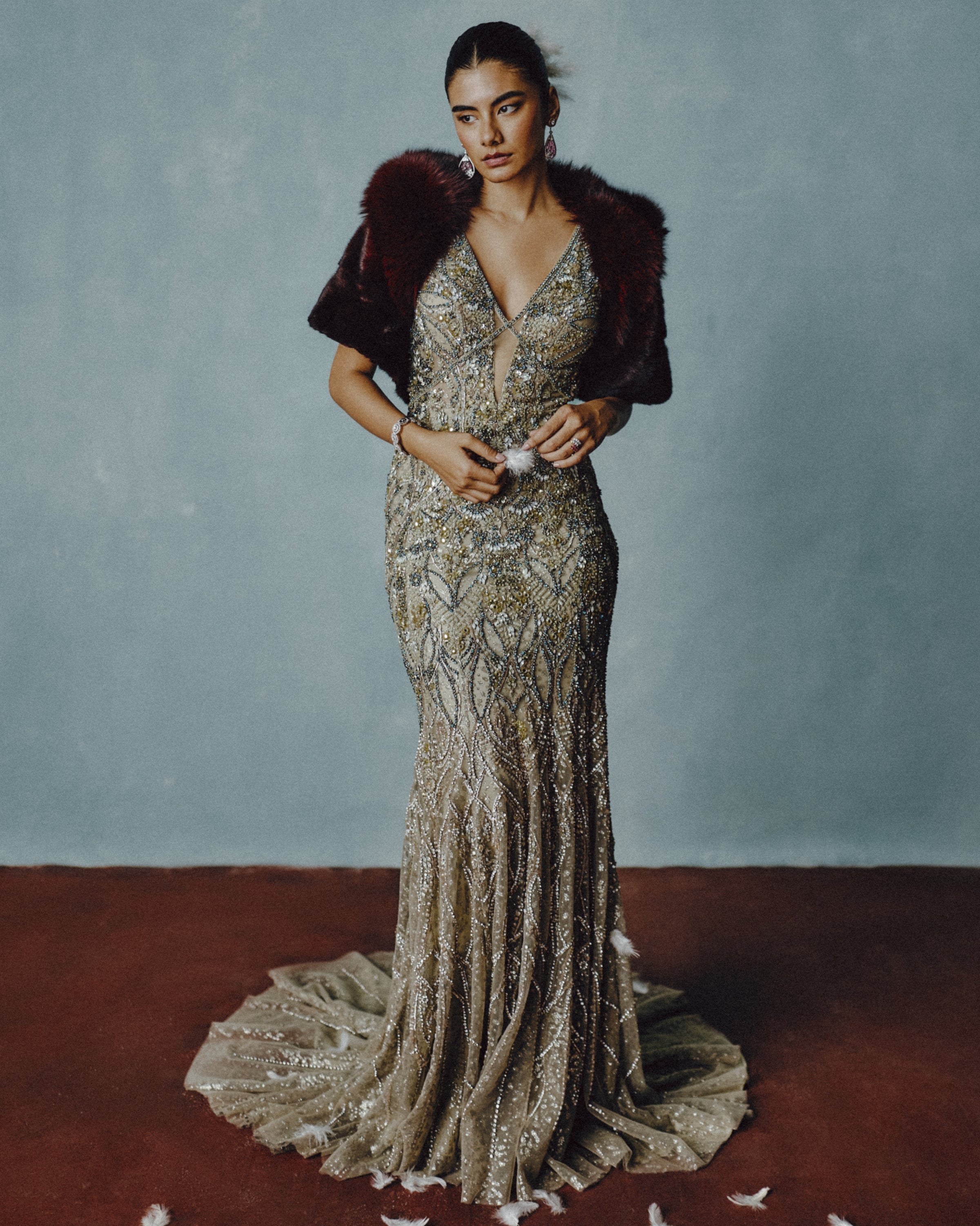 Gilded Stellar Embellished Gown