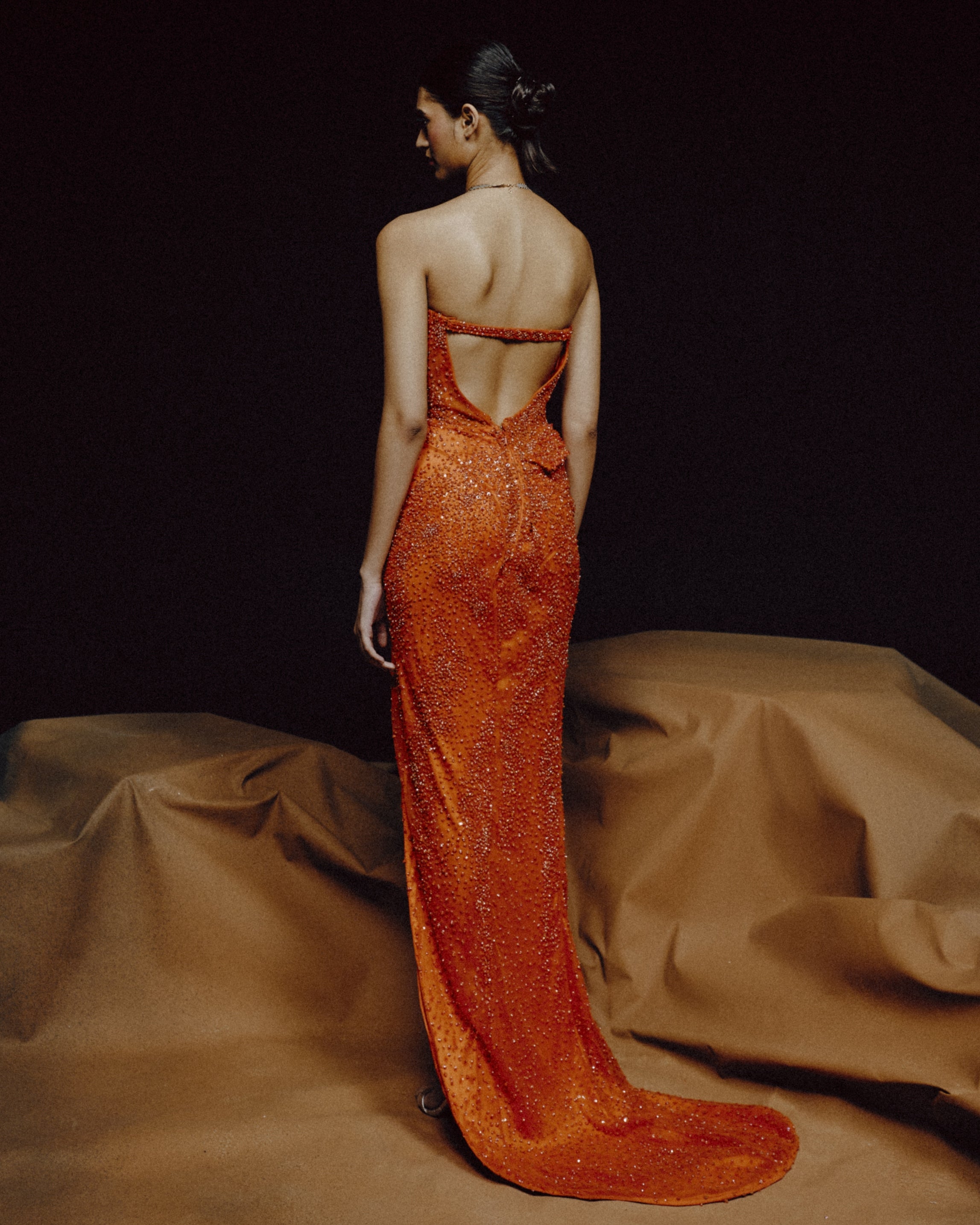 Molten Radiance Slit Gown