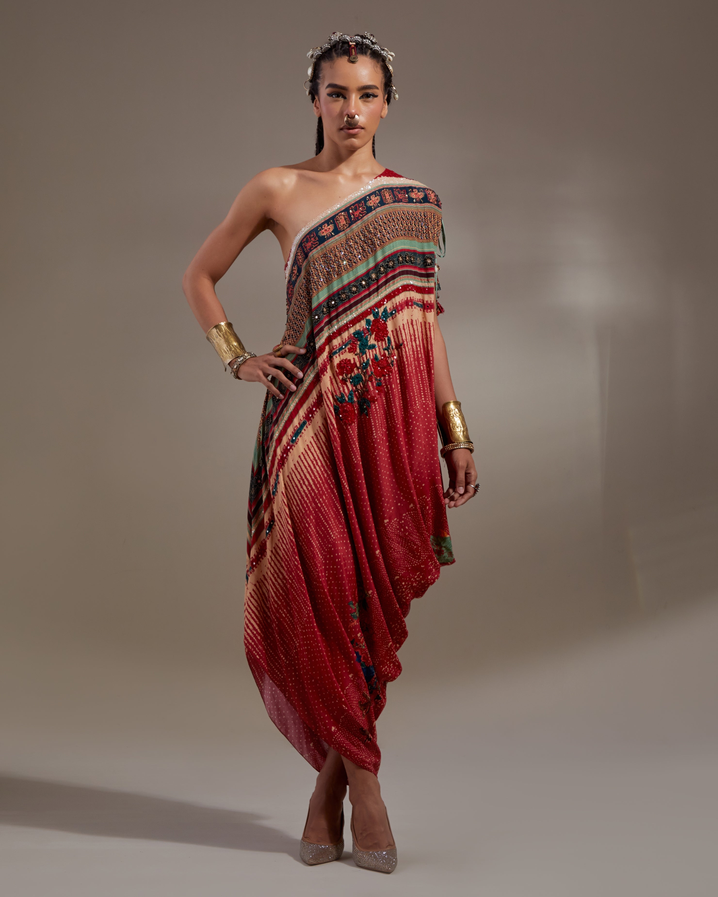 Sindoor Rasa One Shoulder Dress