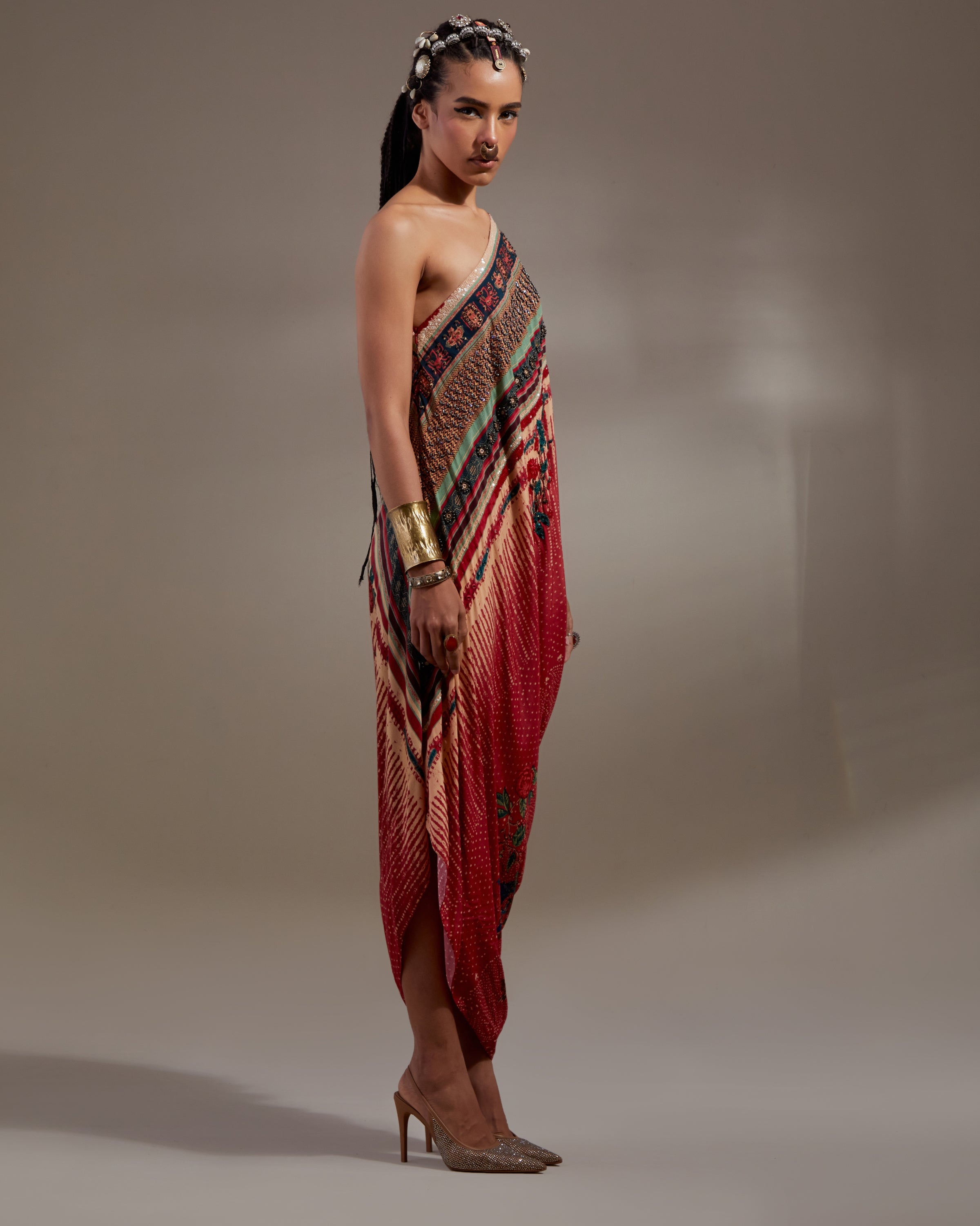 Sindoor Rasa One Shoulder Dress