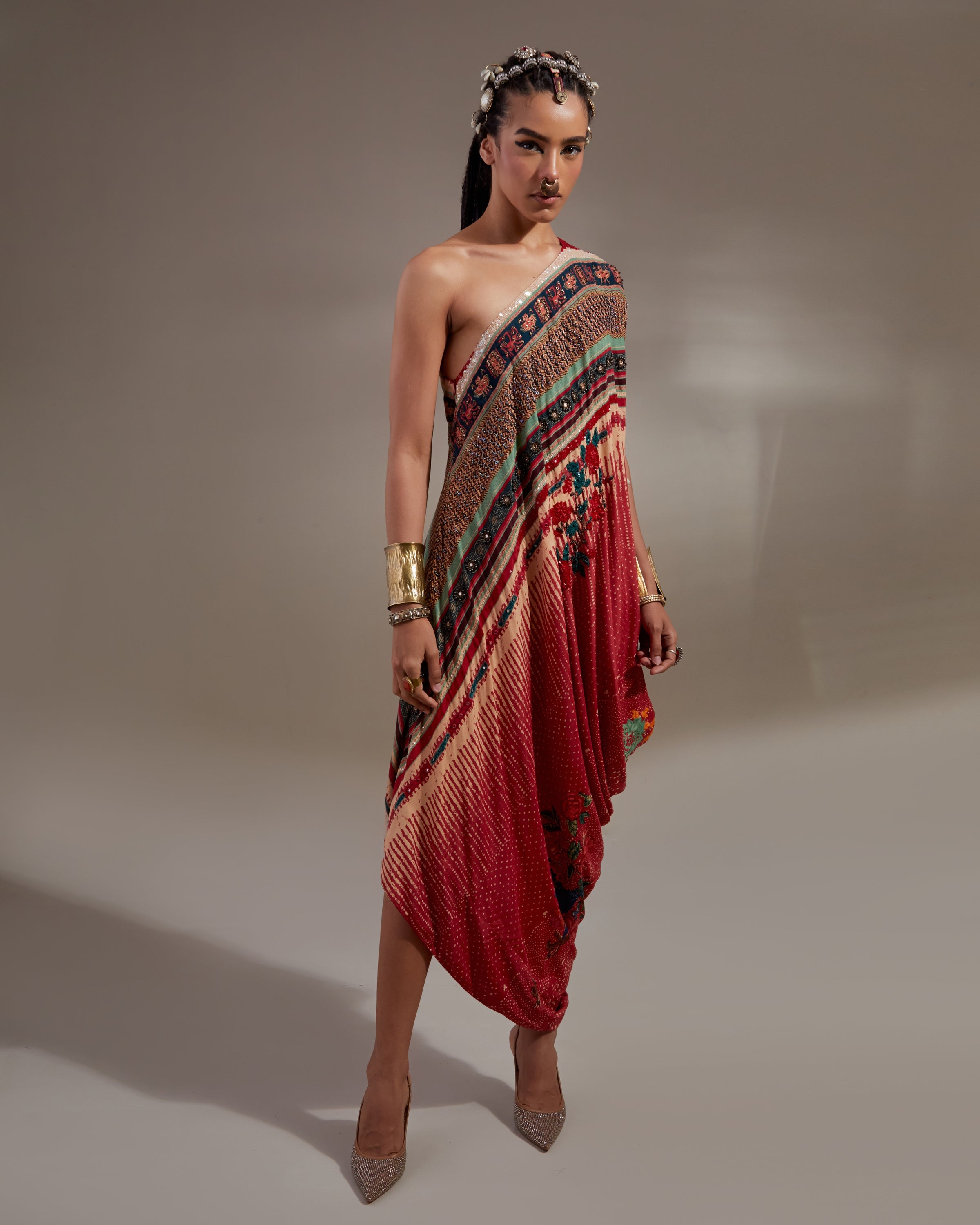 Sindoor Rasa One Shoulder Dress