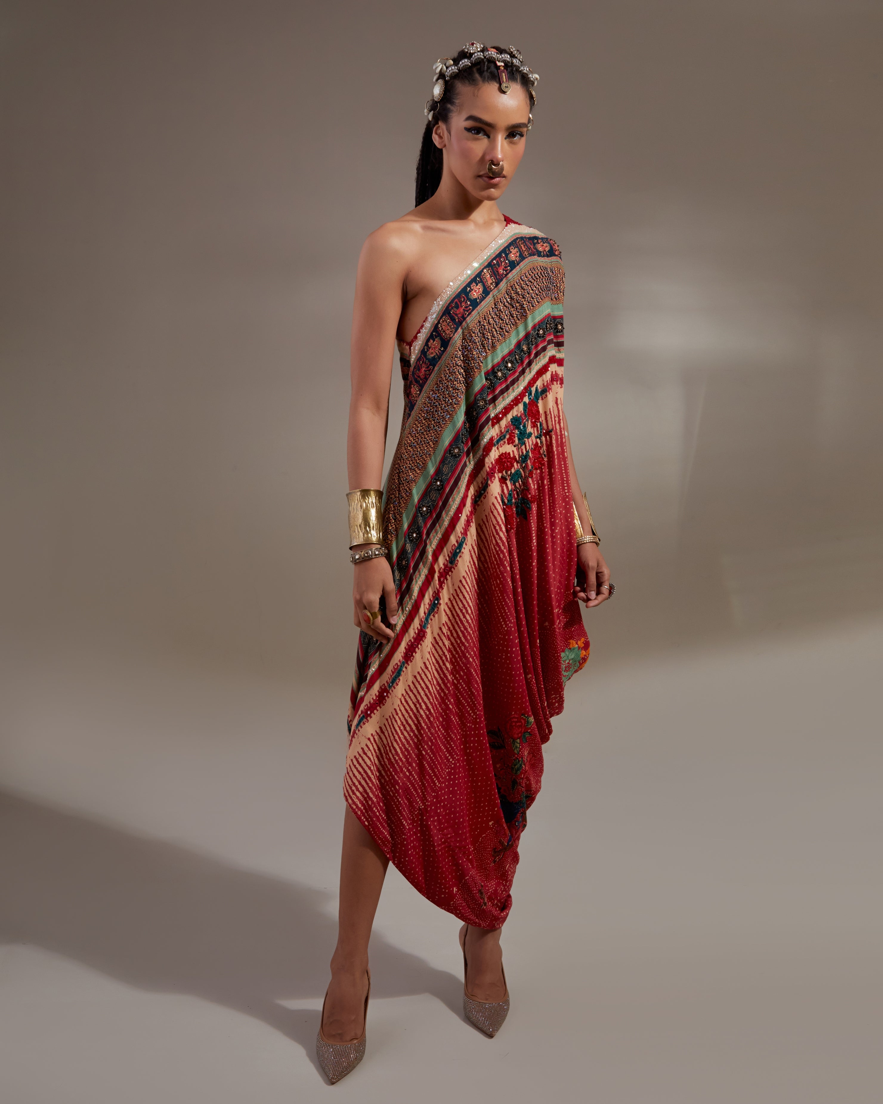 Sindoor Rasa One Shoulder Dress