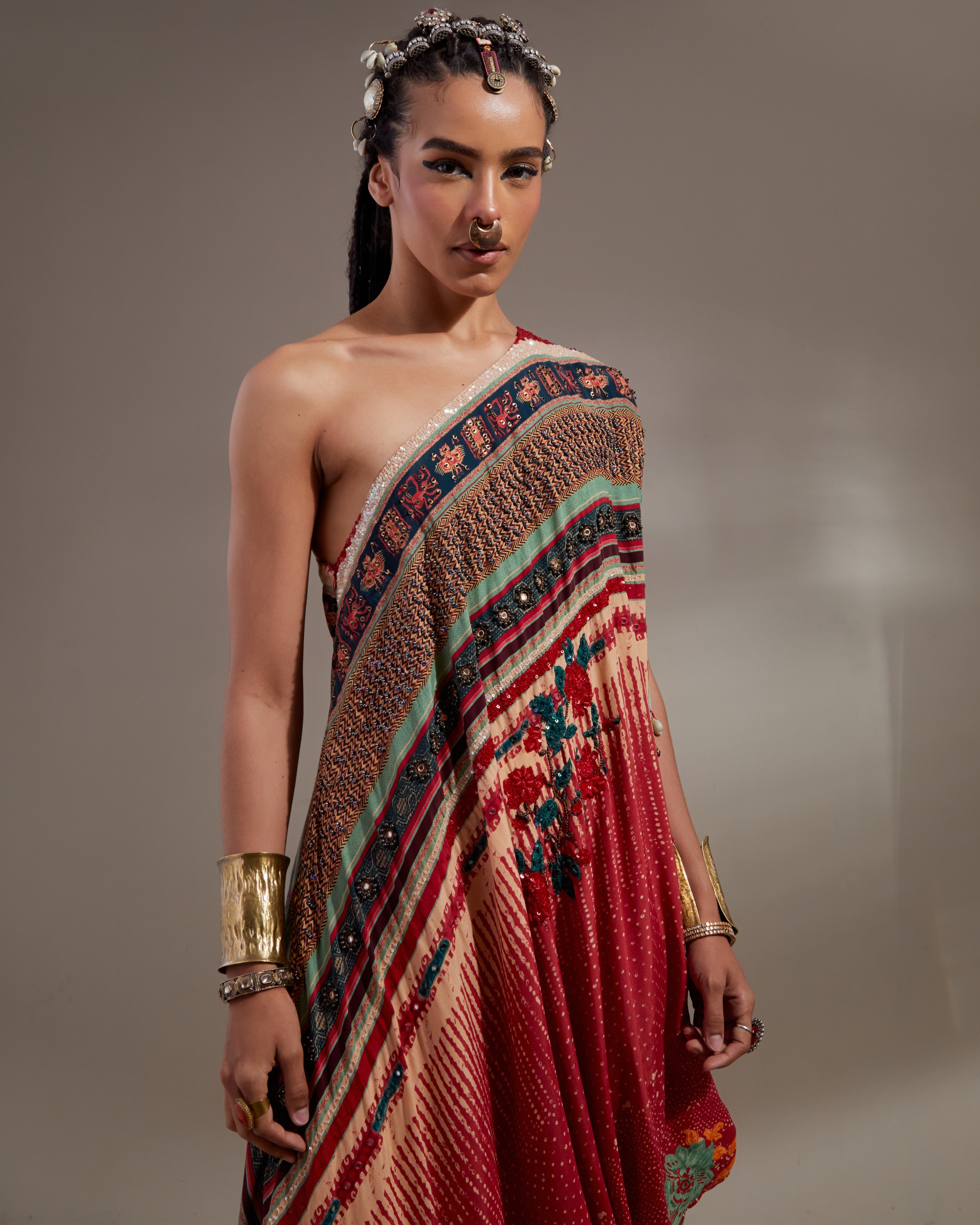 Sindoor Rasa One Shoulder Dress
