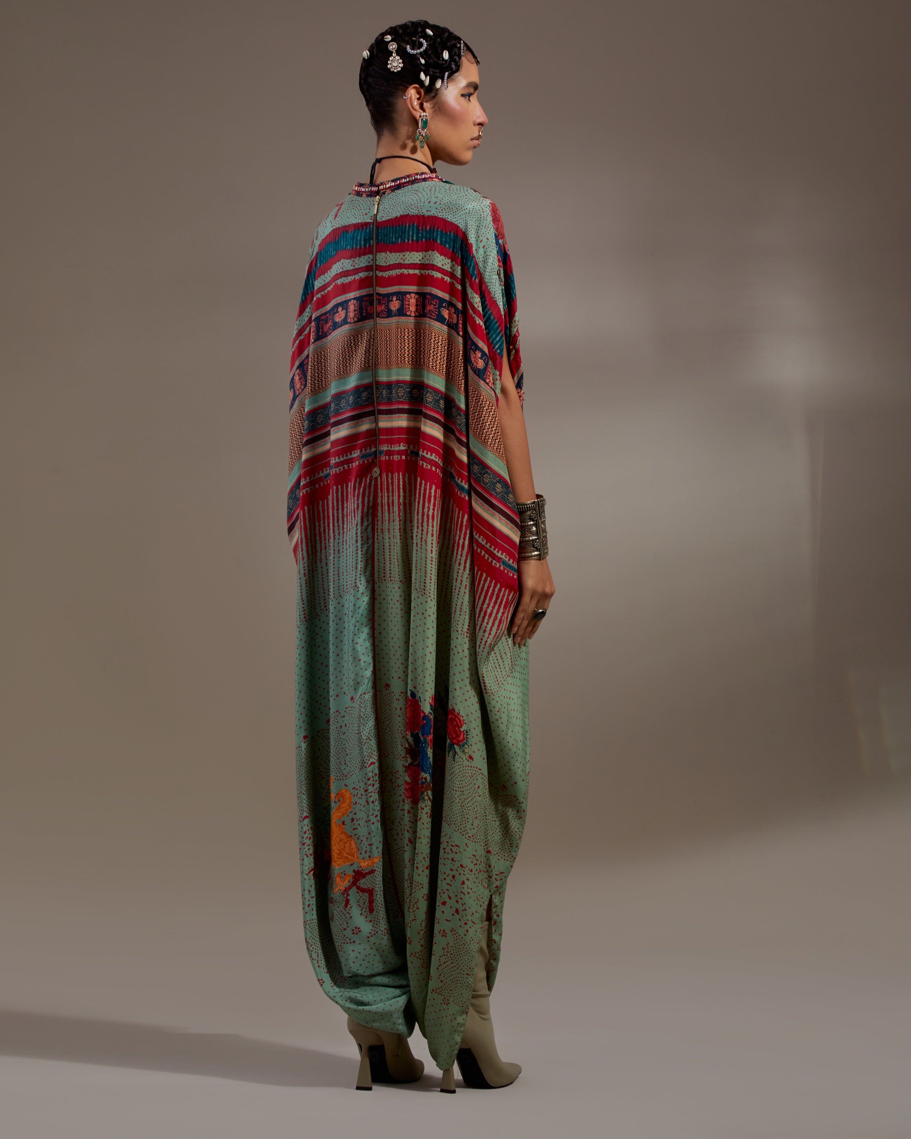 Ash Green Vayu Kaftaan Jumpsuit