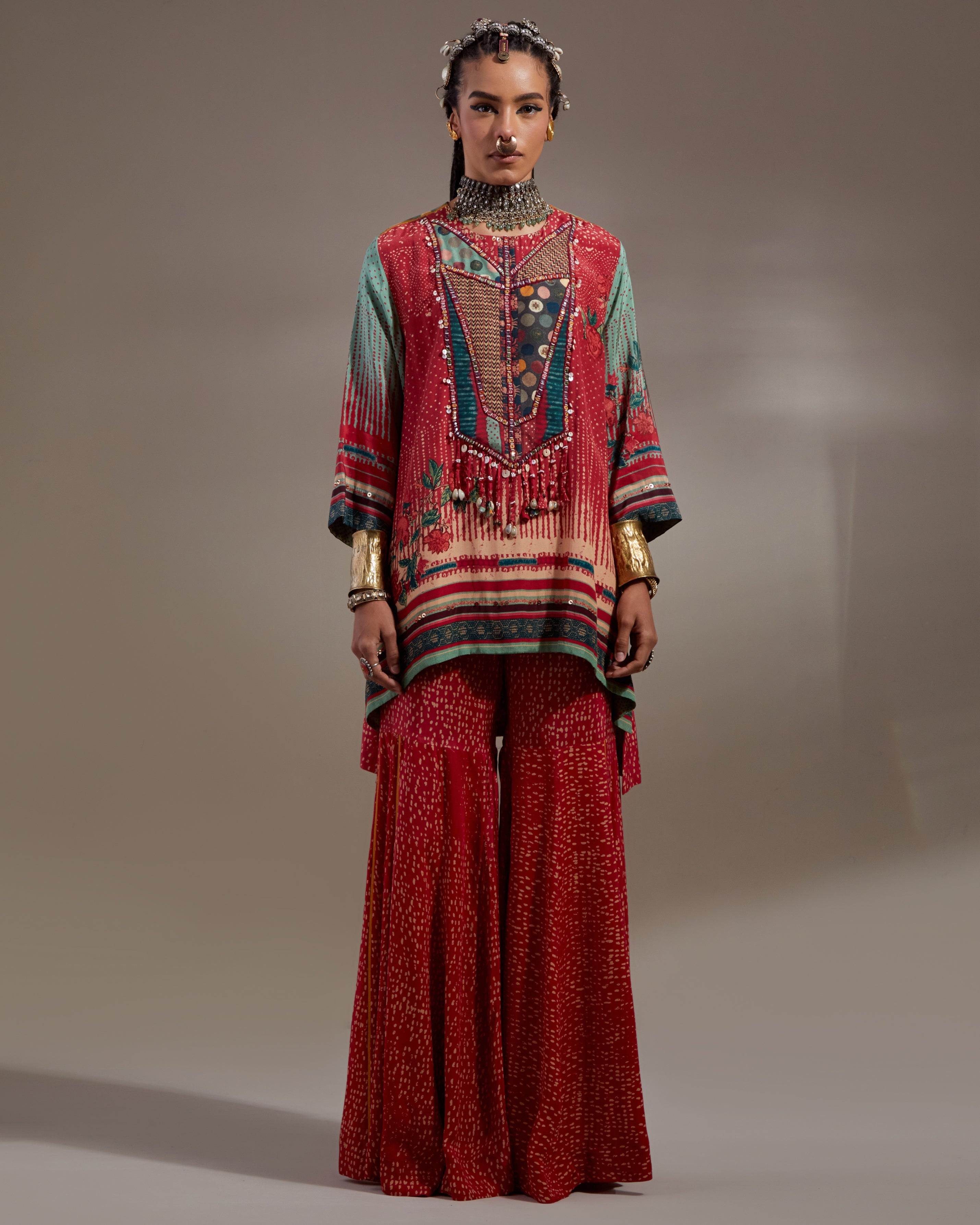 Sindoor Mitra Short Kurta & Gharara Set