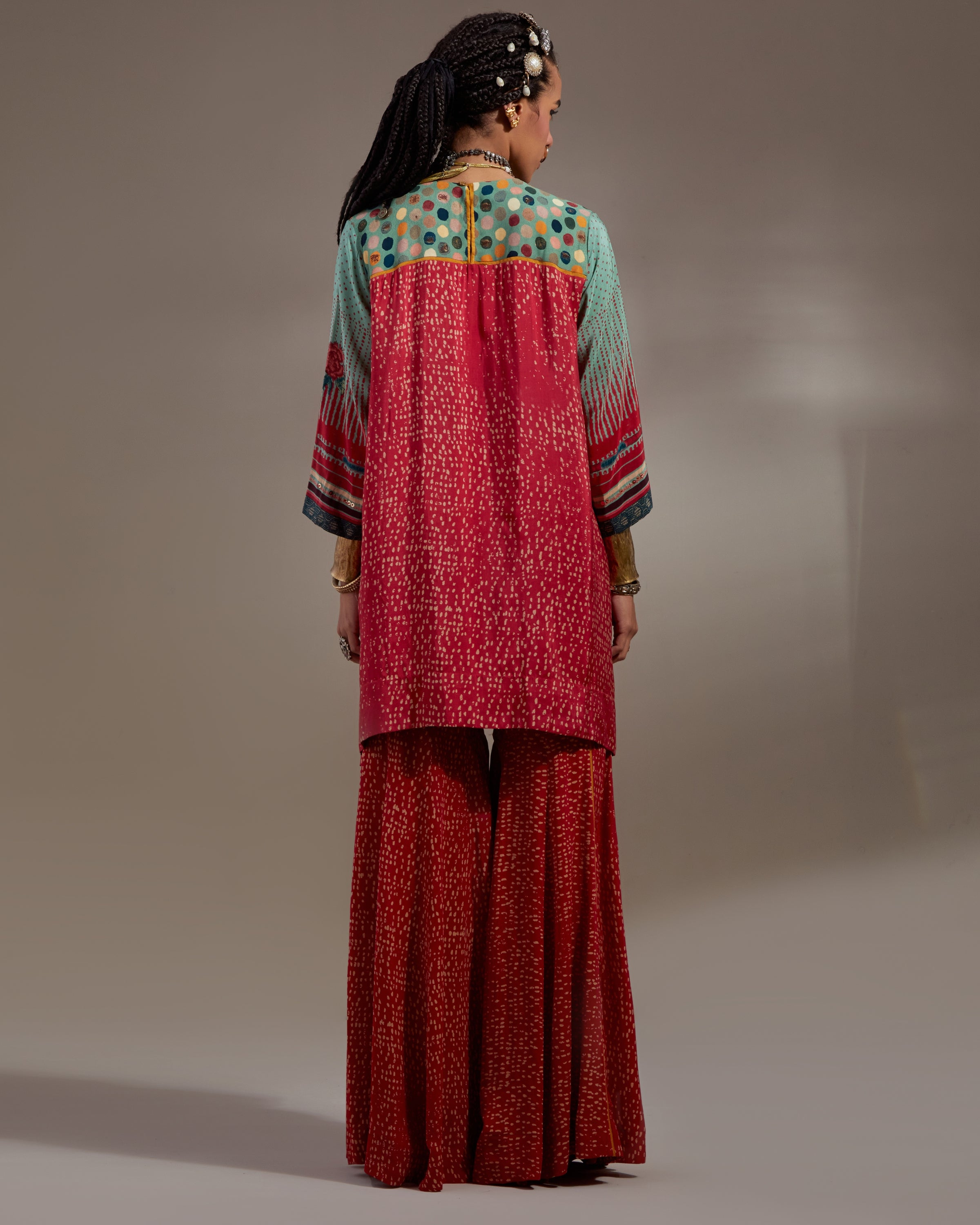 Sindoor Mitra Short Kurta & Gharara Set