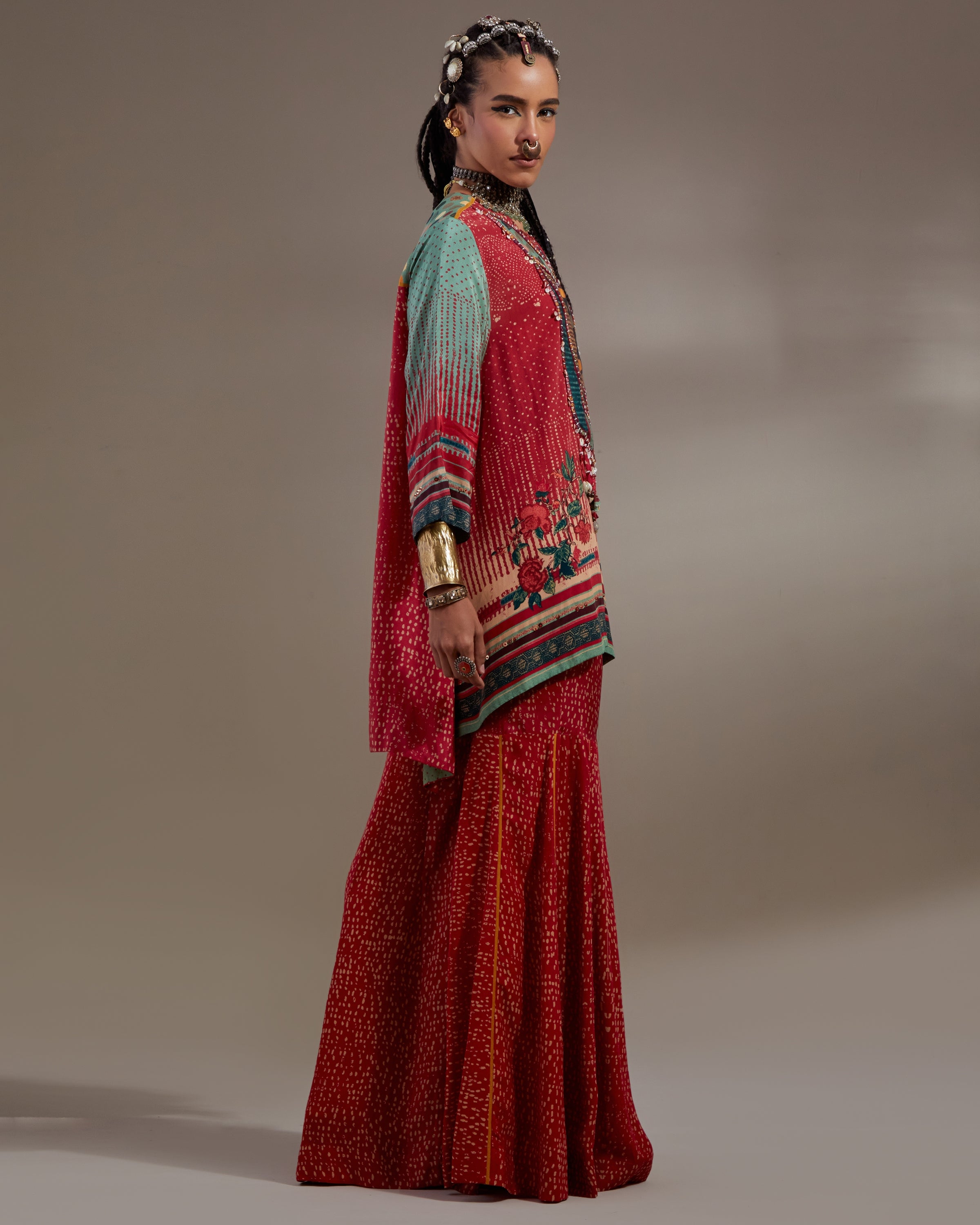 Sindoor Mitra Short Kurta & Gharara Set