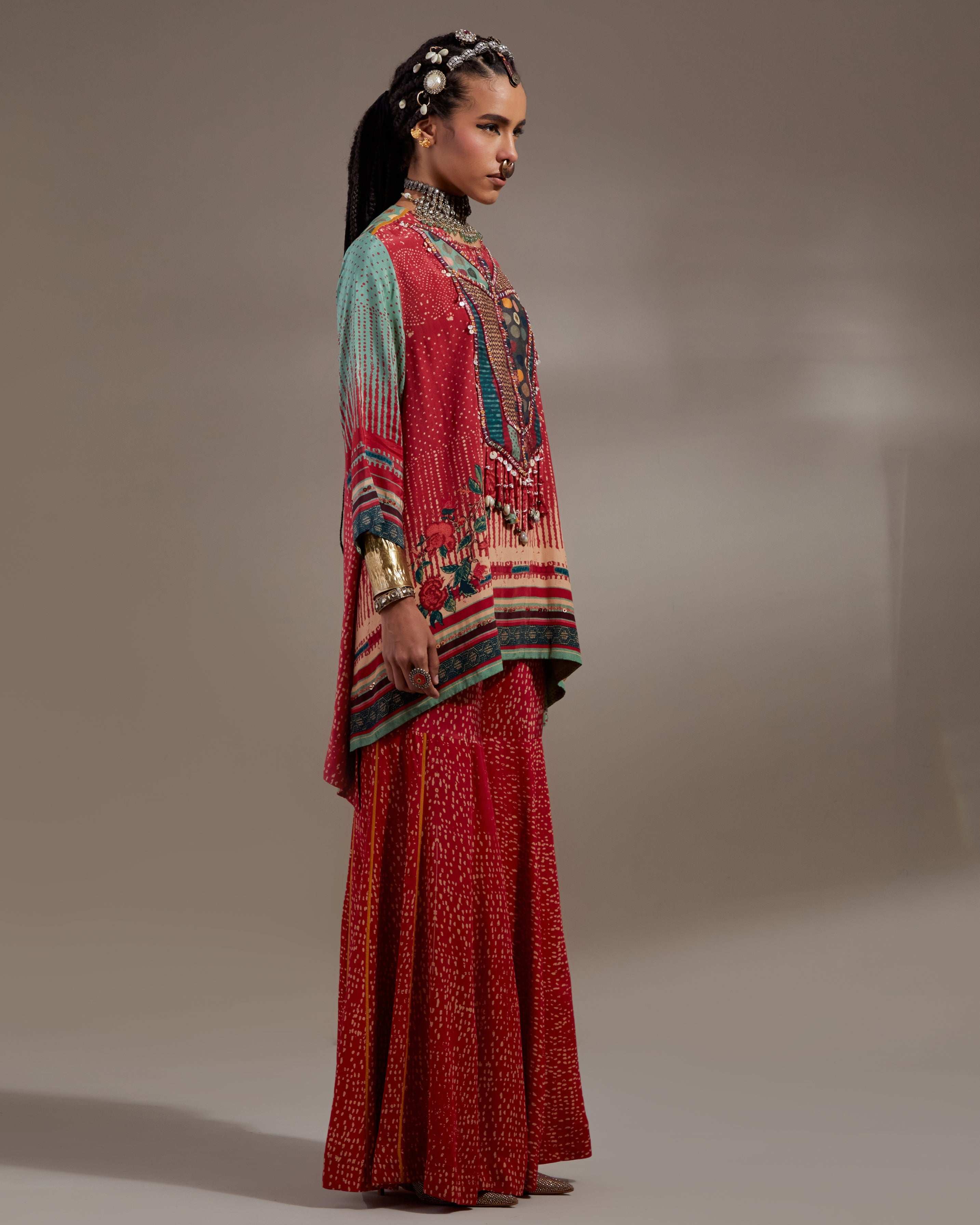 Sindoor Mitra Short Kurta & Gharara Set