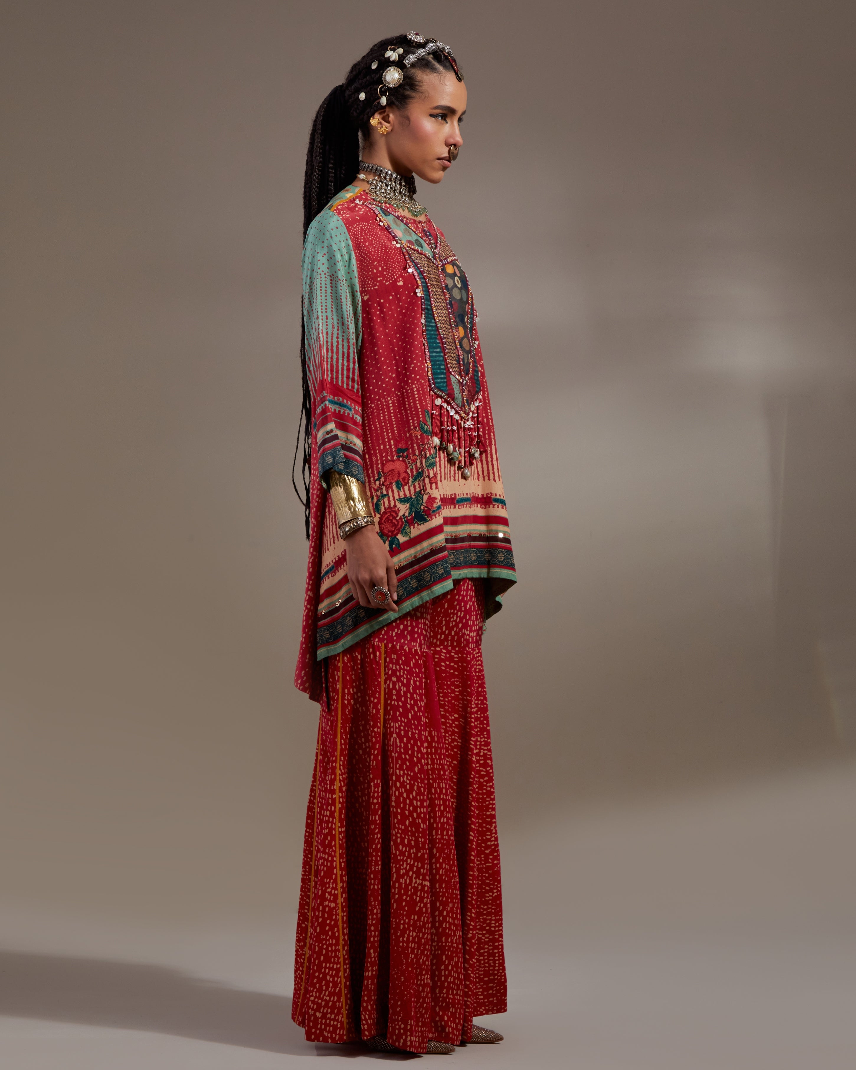 Sindoor Mitra Short Kurta & Gharara Set