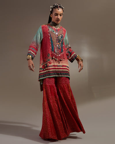 Sindoor Mitra Short Kurta & Gharara Set