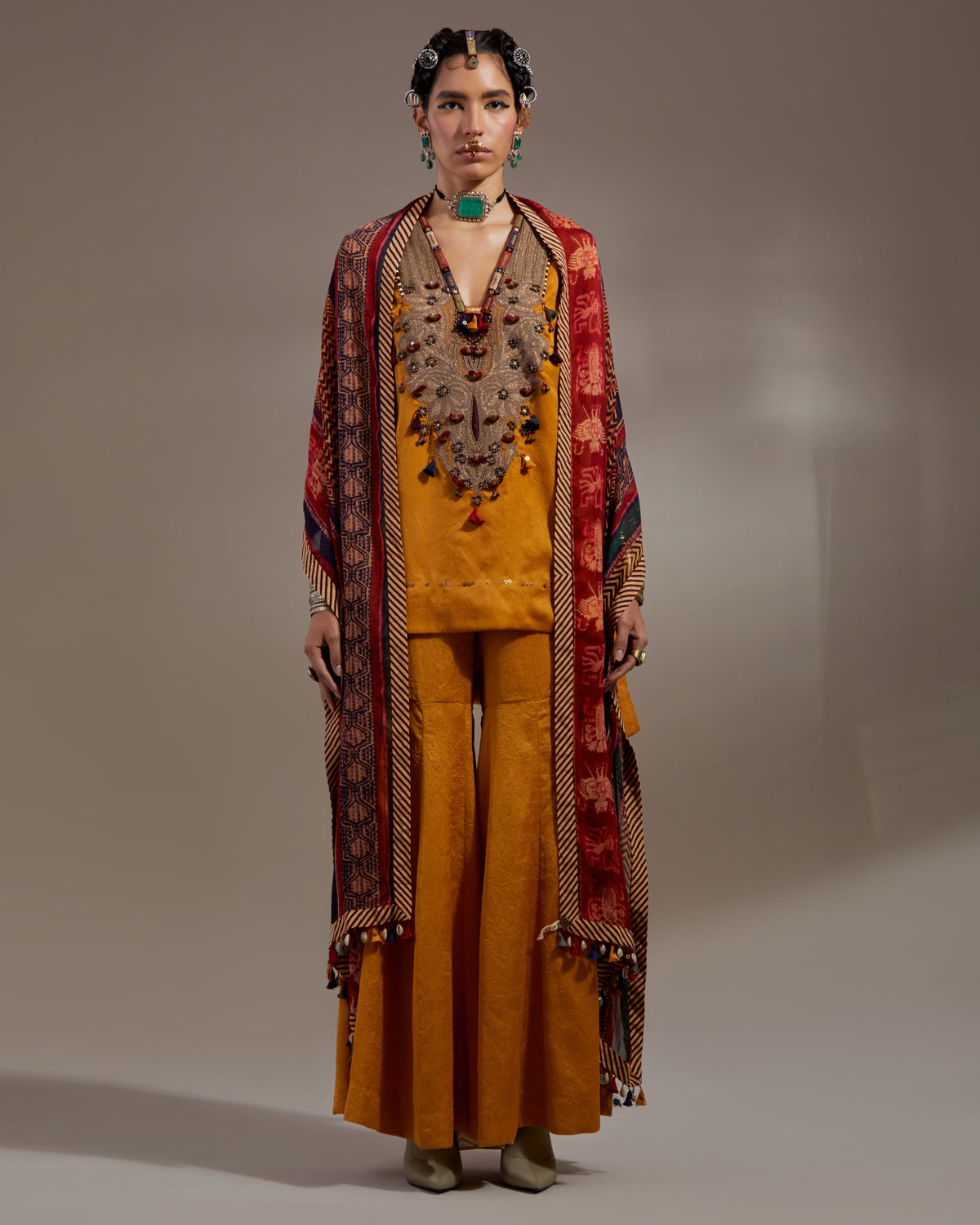 Yellow Topaz Mitra Short Kurta Set