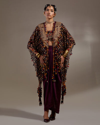 Jamuni Veni Dupatta Jacket & Skirt Set