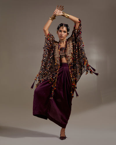 Jamuni Veni Dupatta Jacket & Skirt Set
