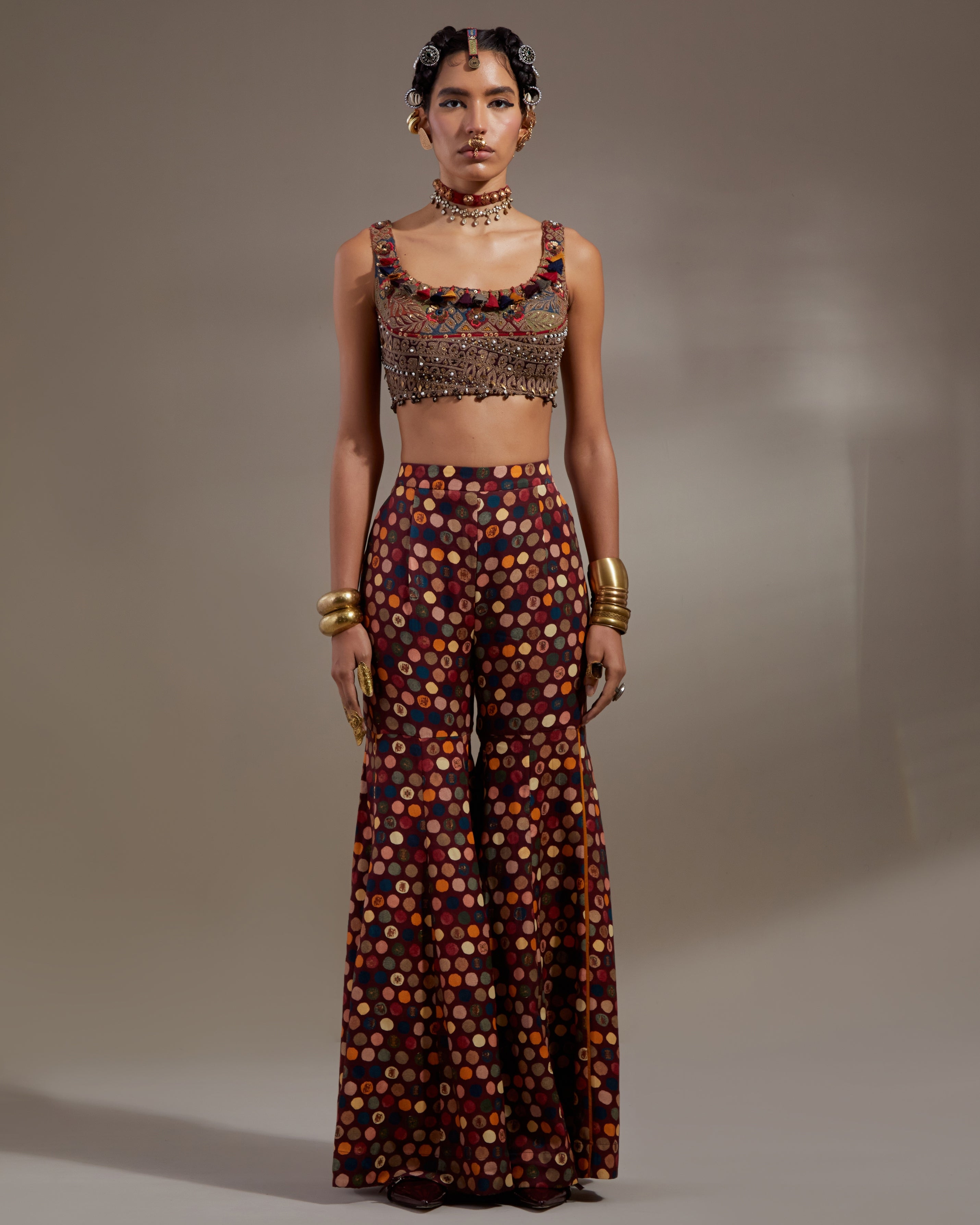 Jamuni Veni Dupatta Jacket With Gharara Set