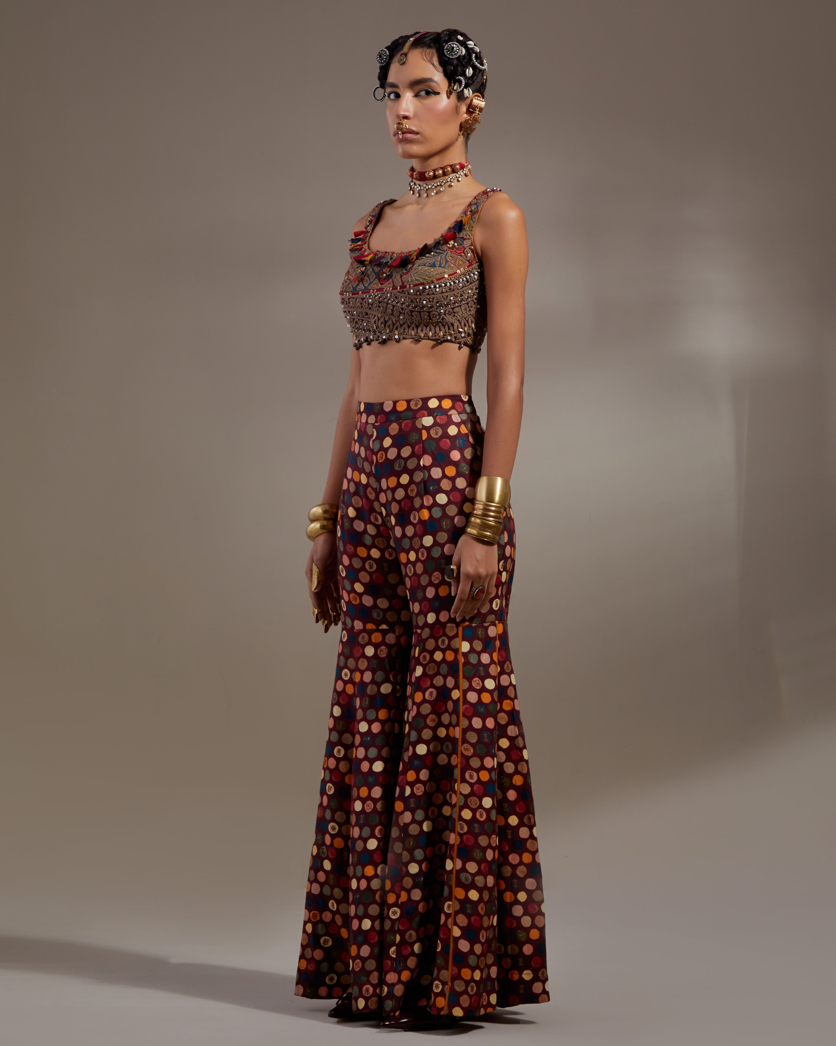 Jamuni Veni Dupatta Jacket With Gharara Set