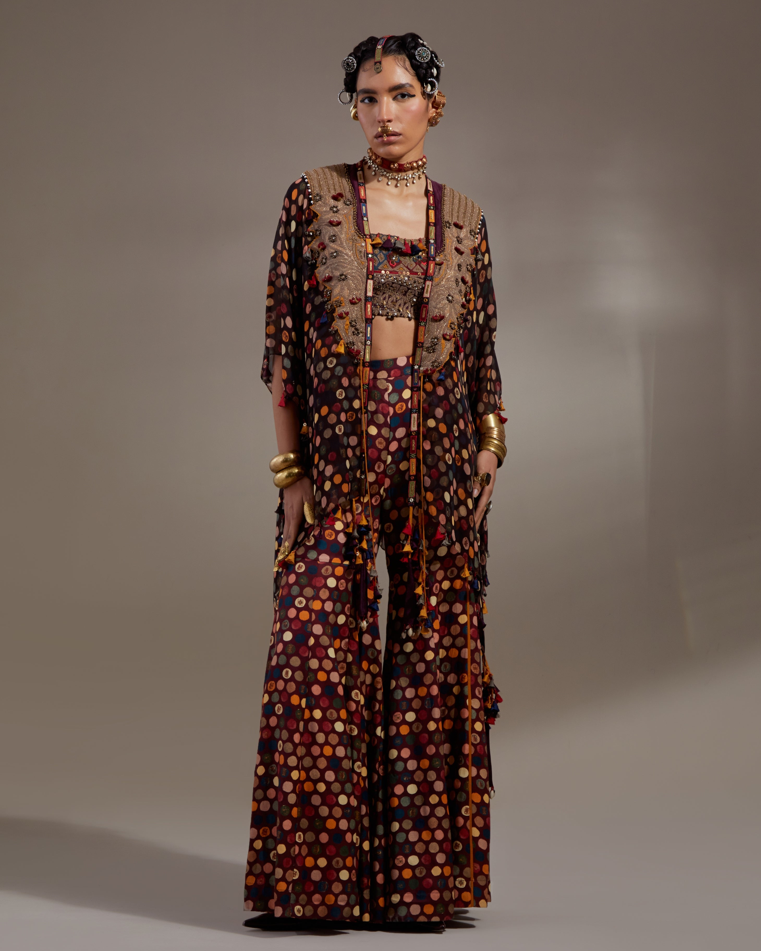 Jamuni Veni Dupatta Jacket With Gharara Set