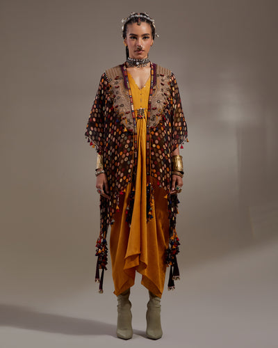 Yellow Topaz Veni Dupatta & Jamuni  Jacket Set